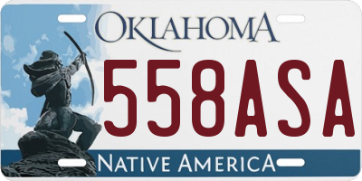 OK license plate 558ASA