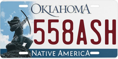 OK license plate 558ASH