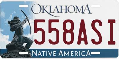 OK license plate 558ASI