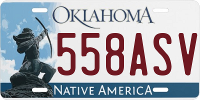 OK license plate 558ASV