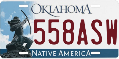 OK license plate 558ASW