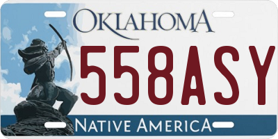 OK license plate 558ASY