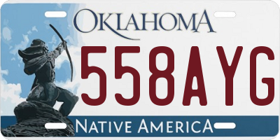 OK license plate 558AYG