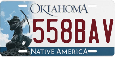 OK license plate 558BAV