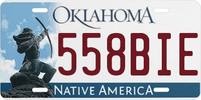 OK license plate 558BIE