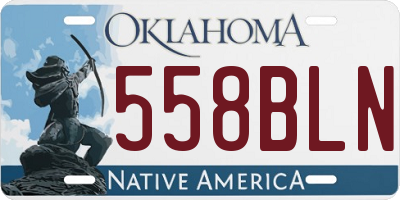 OK license plate 558BLN