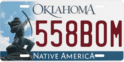 OK license plate 558BOM
