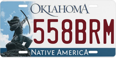 OK license plate 558BRM