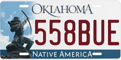 OK license plate 558BUE