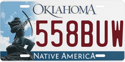 OK license plate 558BUW