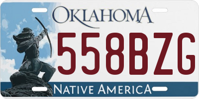 OK license plate 558BZG