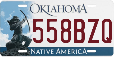 OK license plate 558BZQ