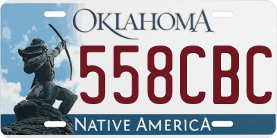 OK license plate 558CBC