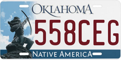 OK license plate 558CEG