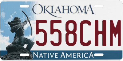 OK license plate 558CHM