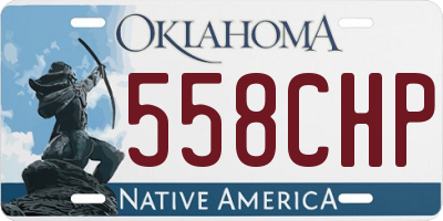OK license plate 558CHP