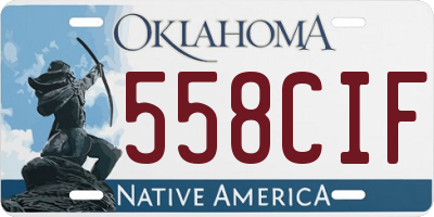 OK license plate 558CIF