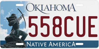 OK license plate 558CUE