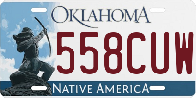 OK license plate 558CUW