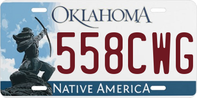 OK license plate 558CWG