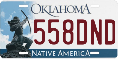 OK license plate 558DND