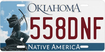 OK license plate 558DNF