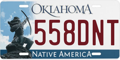 OK license plate 558DNT