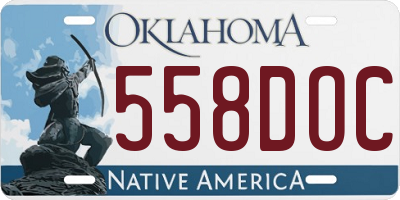 OK license plate 558DOC