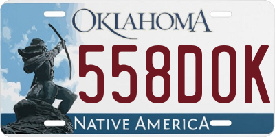OK license plate 558DOK