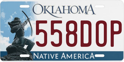 OK license plate 558DOP