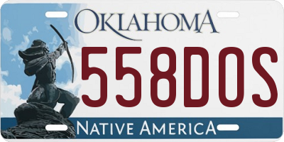 OK license plate 558DOS