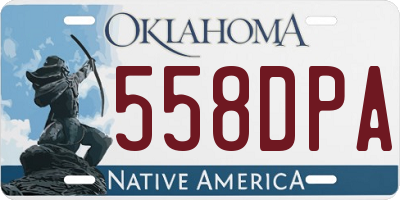 OK license plate 558DPA