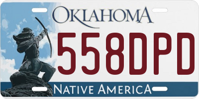 OK license plate 558DPD