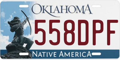 OK license plate 558DPF