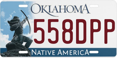 OK license plate 558DPP