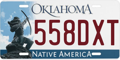 OK license plate 558DXT