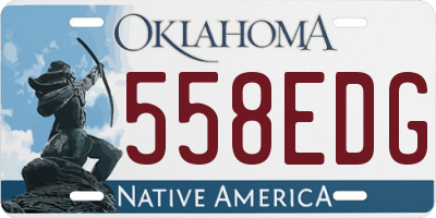 OK license plate 558EDG
