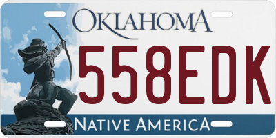 OK license plate 558EDK