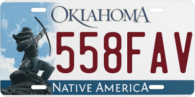 OK license plate 558FAV