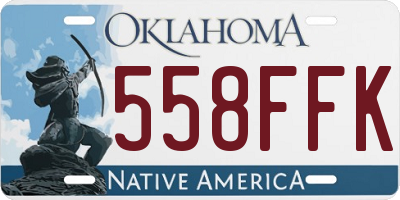 OK license plate 558FFK