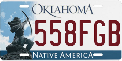 OK license plate 558FGB