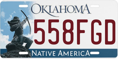 OK license plate 558FGD