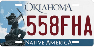 OK license plate 558FHA