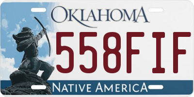 OK license plate 558FIF