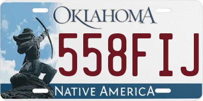 OK license plate 558FIJ