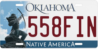 OK license plate 558FIN