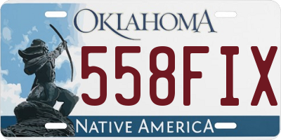 OK license plate 558FIX