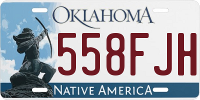 OK license plate 558FJH