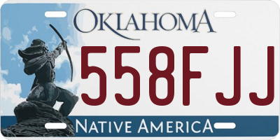 OK license plate 558FJJ