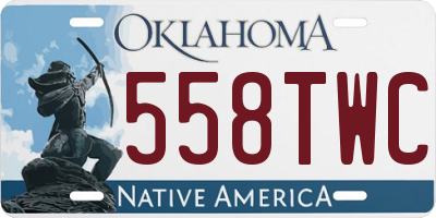 OK license plate 558TWC
